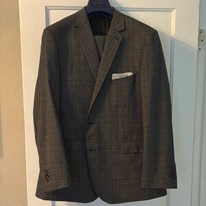 Men's Gray Plaid Suit